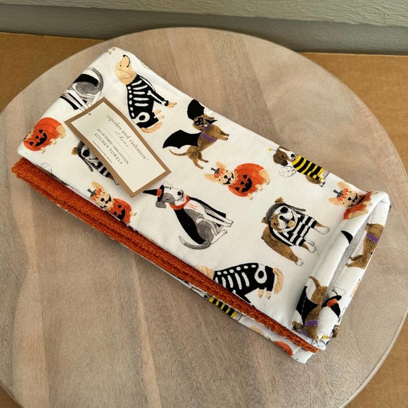 Cupcakes and Cashmere Other - Cupcakes and Cashmere Halloween Kitchen Towels Set Dogs Costumes Frenchie Pups